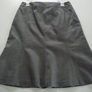 ITALIAN WOMENS grey wool blend A- line midi  skirt size 10